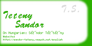 teteny sandor business card